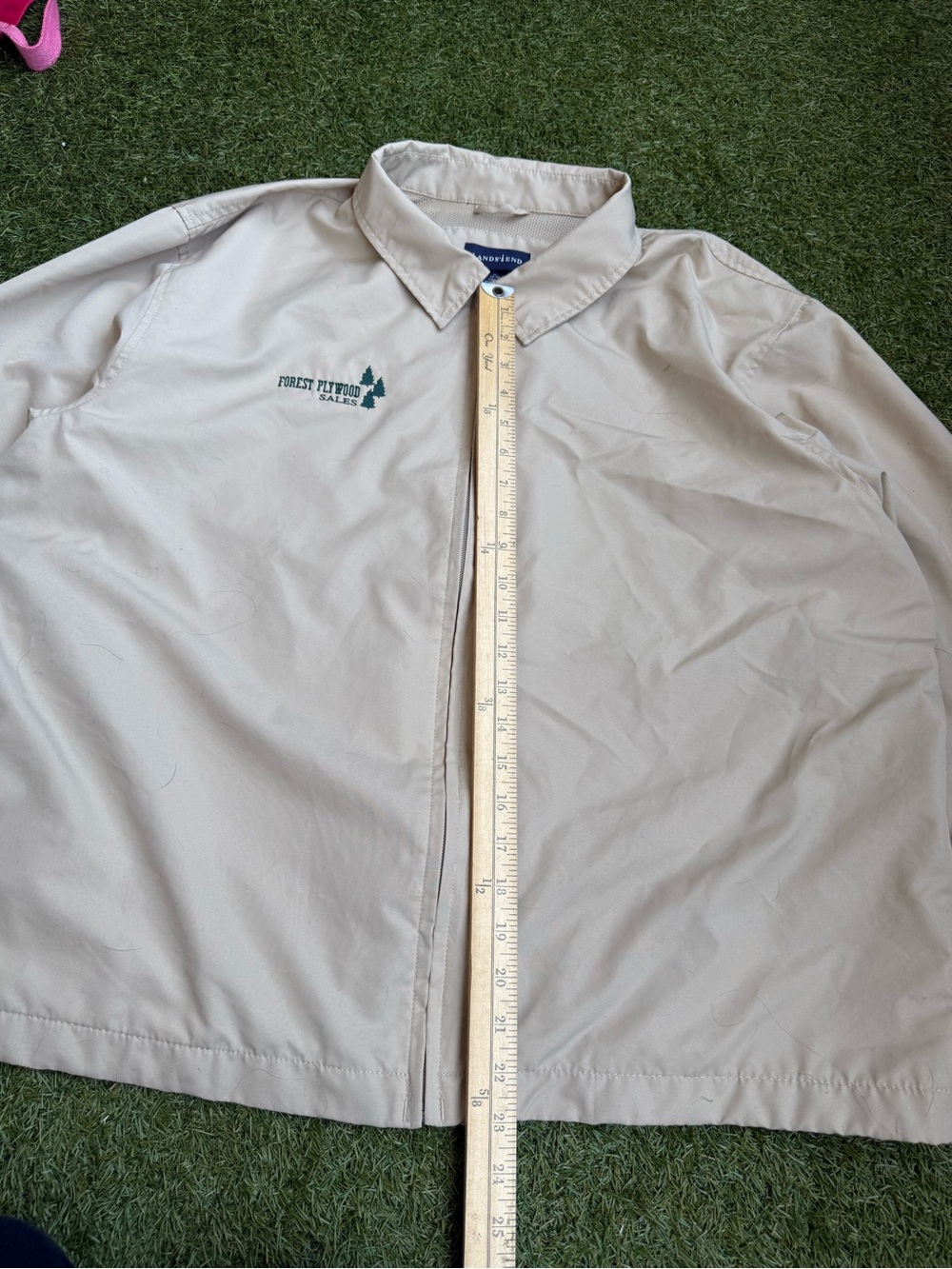 Land's End Cream Zip-Front Jacket with Small Embroidered Logo - Size XL - Picture 5 of 6